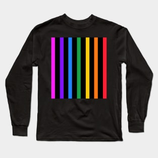 Vintage black and rainbow stripes - vertical Long Sleeve T-Shirt